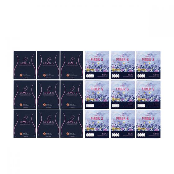 LEVEL S (S SERIES) เลเวล เอส เอสซีรีย์ (10แคปซูล ) 9 กล่อง + FIBER S (S SERIES) ไฟเบอร์ เอส เอสซีรีย์ (10แคปซูล ) 9 กล่อง