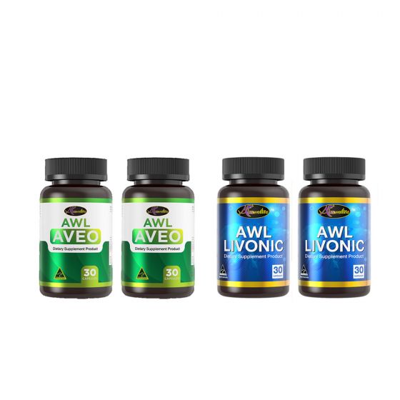 Aveo อาวีโอ (30 แคปซูล) 2 กระปุก + Livonic ลิโวนิค (30 แคปซูล) 2 กระปุก