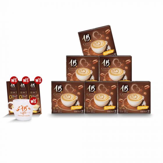 AB Coffee เอบี คอฟฟี่ กาแฟผสมรังนกและคอลลาเจน (20ซอง) 6 กล่อง + แถมฟรี AB Coffee 3 ซอง + แก้วกาแฟ 1 ใบ