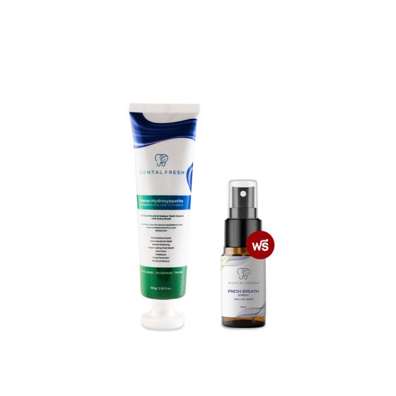 DENTAL FRESH 1 แถม 1 (ยาสีฟัน+สเปรย์ดับกลิ่นปาก)