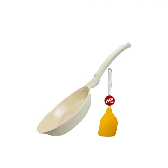 Korea King Colormic กระทะ โคเรียคิง คัลเลอมิค ก้นแบน (24cm) 1 ใบ + ตะหลิว ซิลิโคน Korea King 1 อัน