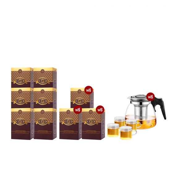 T Mixes Herbal Tea ชาสมุนไพร ทีมิกซ์ (10ซอง) 6 กล่อง + แถมฟรี T Mixes Herbal Tea (10ซอง) 3 กล่อง + กาชงชา (1100ml) + แก้วชา 4 ใบ 