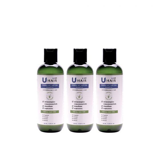 U hair premium anti hair loss shampoo (200ml.) 3 ขวด