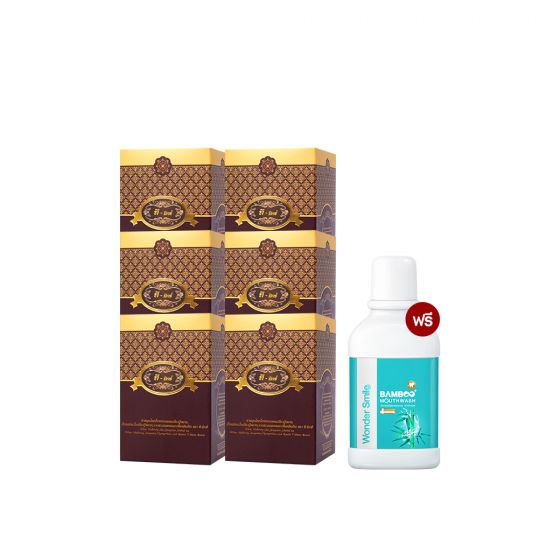 T Mixes Herbal Tea ชาสมุนไพร ทีมิกซ์ (10ซอง) 6 กล่อง + แถมฟรี Wonder Smile Bamboo Mouthwash น้ำยาบ้วนปาก (300ml) 1 ขวด 