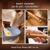 Korea King Woody กระทะโคเรียคิง วู้ดดี้ สีฟ้า ด้ามจับไม้เชอรี่ (24cm) 1 ใบ (รุ่น Limited)