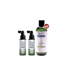 U hair premium anti hair loss serum ยู แฮร์ พรีเมียม แอนตี้ แฮร์ ลอส เซรั่ม (50ml.) 2 ขวด + แถมฟรี U hair shampoo (200ml.) 1 ขวด